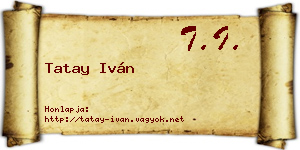 Tatay Iván névjegykártya