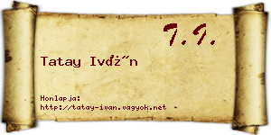 Tatay Iván névjegykártya